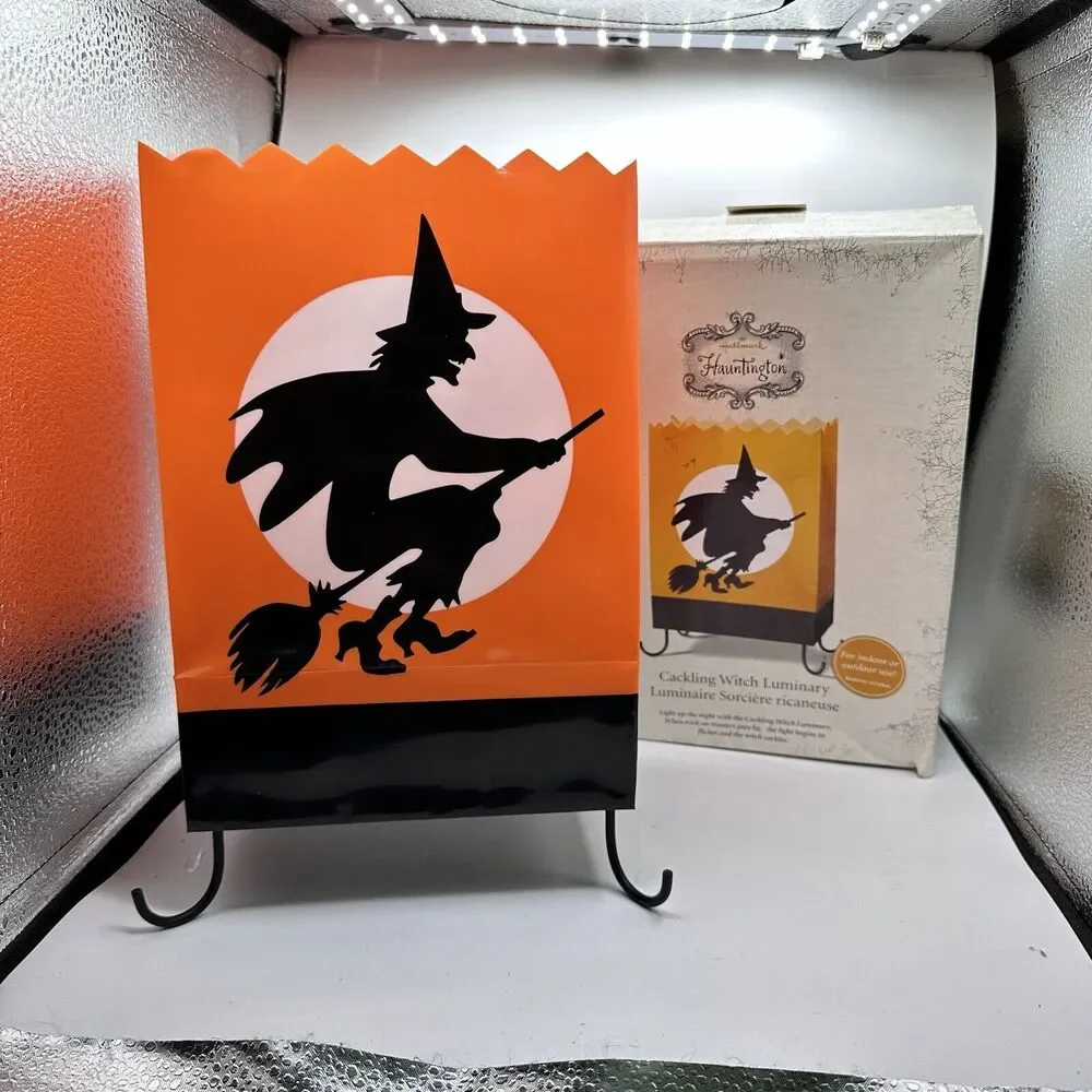 Hallmark Hauntington Cackling Witch Luminary Lighted Halloween Lantern Decor